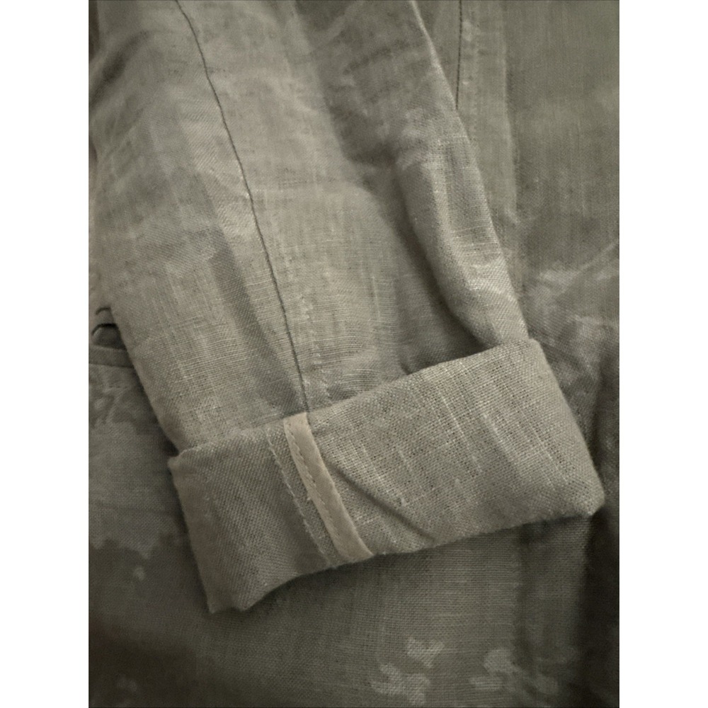 PERUVIAN CONNECTION 100% Linen Duster Jacket Mid Length Floral EUC Size US 4 - Picture 4 of 10